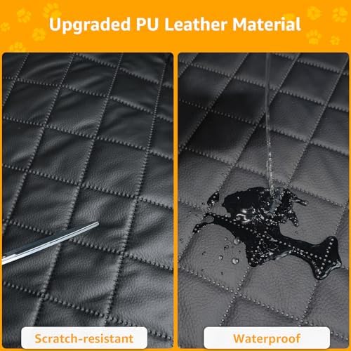 PETICON SUV Cargo Liner for Dogs, PU Leather Trunk Cover with Bumper Flap - Image 5