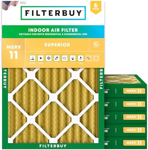 Filterbuy 24x28x2 Air Filter MERV 11 Pet & Allergy Defense (6-Pack) by Filterbuy