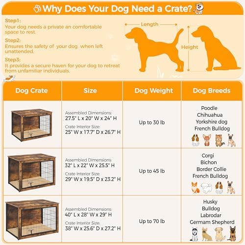 Yaheetech 32in Wooden Dog Crate Furniture w/Cushion for Small/Medium Dogs - Image 4