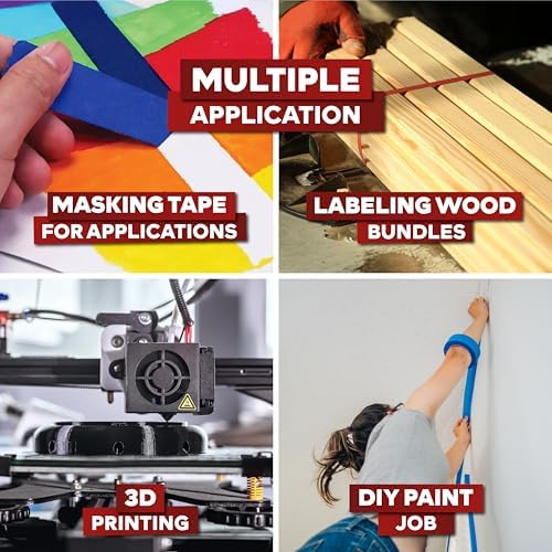 XFasten Professional Blue Painters Tape, Multi-Use, 3/4 Inches x 60 Yards (3-Pack) - Produces Sharp Lines and Residue-Free Artisan Grade Clean Release Wall Trim Tape - Image 6