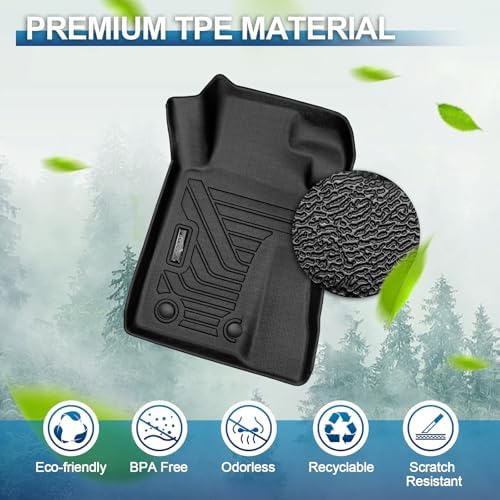 Peleus Floor Mats for Ford Mustang 2015-2025 2026 (NOT for Mach-E,Cargo w/o Subwoofer Box),TPE All Weather Protection 2 Rows Car Floor Liners with Cargo Liner for Ford Mustang Trunk Mat+Floor Mats - Image 6