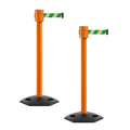 Montour Line MSR760 Set of 2 Retractable Belt Barrier Stanchion, Rubber Base by Montour+Line