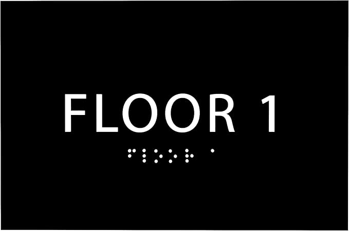 6" X4" Floor 1 Sign by ADACentralSigns