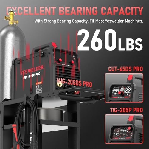 YESWELDER 3-Tier Welding Cart with Extended Platform and Cylinder Storage - Image 4