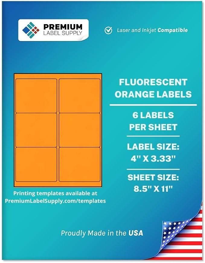 Premium Label Supply Bright Neon Color Fluorescent Stickers by PremiumLabelSupply