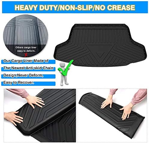 KUST Custom Fit Trunk Mat for 2020-2025 2026 Nissan Sentra Accessories, Sentra Cargo Mat, All Weather Rubber Cargo Liner, Waterproof, Non-Slip, Black - Image 6