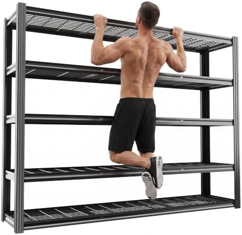 Heavy Duty Garage Storage Shelving, 5-Tier Adjustable Metal Shelving Unit, 3100LBS Load Capacity, 60" W x 72" H x 24" D Storage Rack for Warehouse, Basement & Garage Organization by STRONGSTORAGESMARTERSPACE