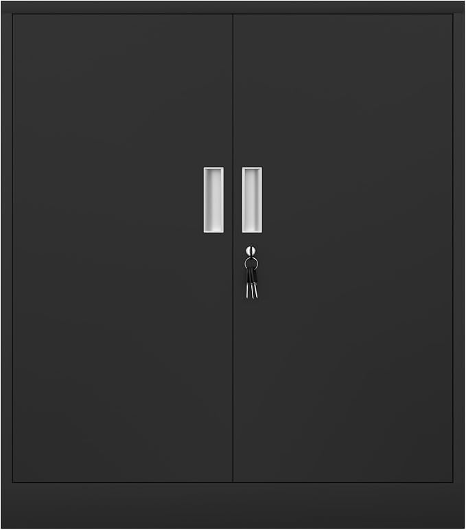 Metal Storage Cabinet with Locking Doors and 2 Adjustable Shelves, Small - Image 11