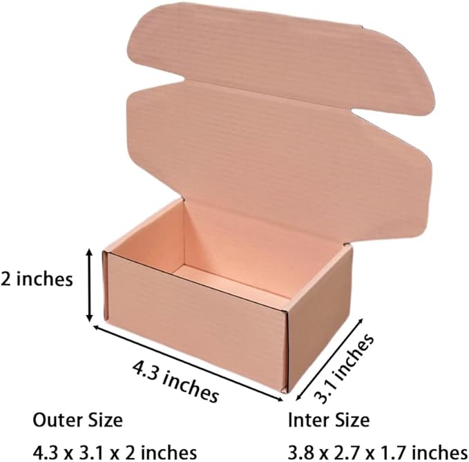 50 Pcs 4.3 x 3.1 x 2 inches Mini Size Corrugated Cardboard Gift Boxes - Image 2