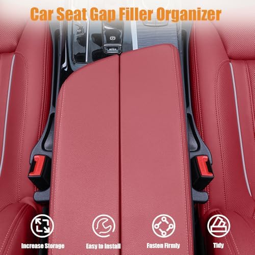 Car Seat Gap Organizer,Seat Gap Filler with Seat Belt Holes,Universal Fit for SUV/Truck/Pickup(Black,2Pack) - Image 5