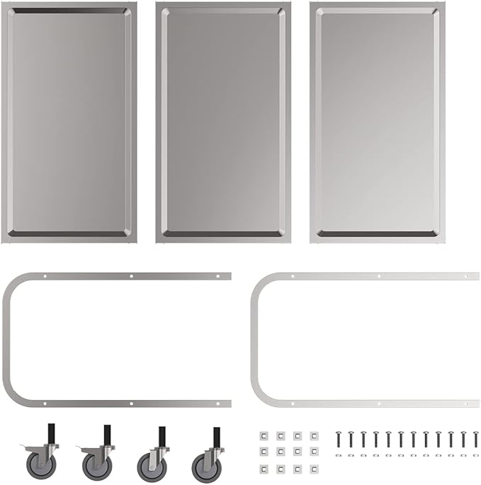 3 Shelf Stainless Steel cart, 400 lbs, 1MM Thick，Serving cart - Image 9