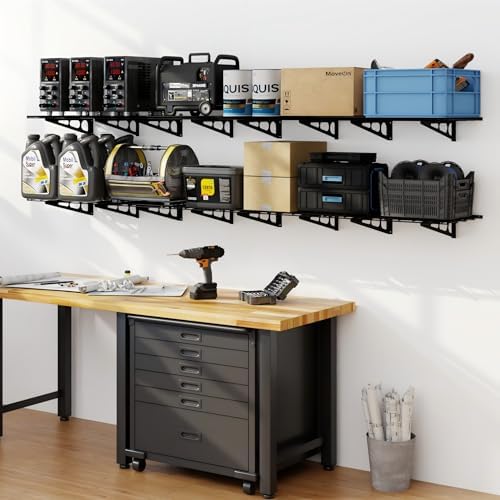 FLEXIMOUNTS 4-Pack 2x3ft Garage Shelving, 24"x72" Storage Shelves, Black - Image 7