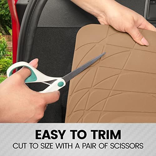 BDK Heavy Duty Rubber Cargo Mat Liner - All-Weather Trunk Protection, Trim-to-Fit Design for Cars, SUVs, Vans & Trucks - Non-Slip, Waterproof, Durable Cargo Floor Liner - 46" x 56.75" x 0.25" - Beige - Image 4
