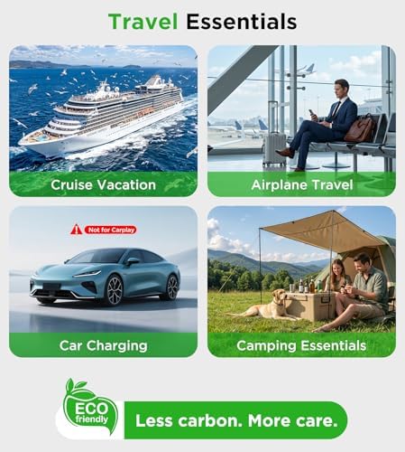 Travel Essentials for Apple Watch Charger,iPhone Charger,3 in 2 Type C/Lightning/Magnetic Travel Charging Cable,Portable Multi Charging Cable for Apple Watch, iPhone 18‑11,Samsung S26,Car–4ft - Image 3