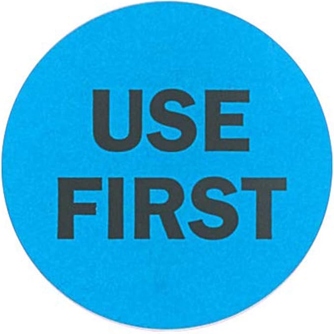 2 Inch Round Blue Labels for Inventory Food Rotation Control, 500 Stickers Per by NextDayLabels