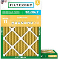 Filterbuy 30x36x2 Air Filter MERV 11 Pet & Allergy Defense (2-Pack) by Filterbuy