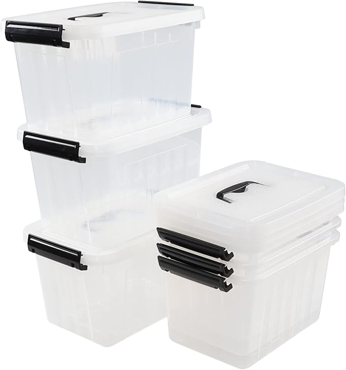 Sandmovie 6 Quart Clear Plastic Storage Bins - Image 2