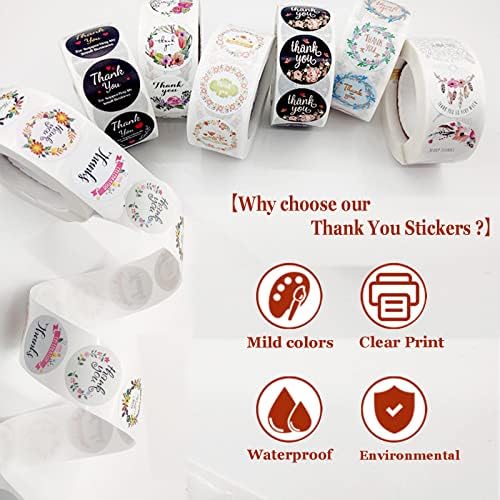 Thank You Stickers Rolls 3000 Pcs - 1 Inch Floral Designs Thank You Stickers Labels for Baking Packaging Envelope Seals Small Business Flower Stickers Tags for Wedding Birthday Party Gift Wrap Bag - Image 5