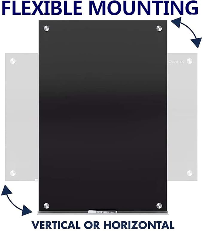48" x 36" Magnetic Black Glass Board - Image 4