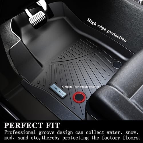 Floor Mats & Trunk Mat Backrest Mat for Toyota RAV4 2013-2017 2018（Not for Hybrid or Prime） TPE All Weather Protection 2 Rows Full Set Car Mats with Velcro Rear Seats Backrest - Image 3