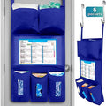 Personal Protective Equipment (PPE) Isolation Door Caddy, Nylon Oxford NFPA-701 Large Scale Flame Retardant Coating 18.5 X 31 Inch, Included 2 Hooks - Royal Blue by Unknown