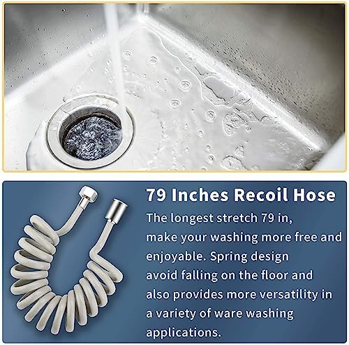 CECEFIN Kitchen Sink Sprayer Hose Attachment for Faucet, 79" Recoil Hose - Image 5