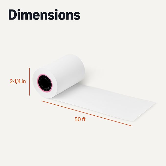 Amazon Basics Thermal Paper Receipt Rolls, POS Receipt, 2 1/4" x 50', 50 Rolls - Image 5