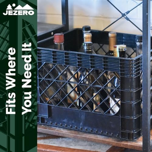JEZERO 20 Quart 3-Pack Heavy Duty Plastic Crate | Stackable Multi-Purpose Storage Bin for Garage, Home, Office, Groceries, Outdoor, Camping & Kayaking | Black Utility Tote, 17" x 13" x 11" - Image 4