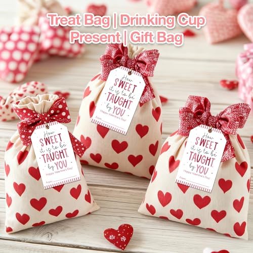 Valentine's Day Gift Tags, 50 Happy Valentine's Day Tags with String - Image 4