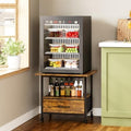 Mini Fridge Stand with Fabric Drawer, Mobile 2-Tier Refrigerator Cart by Espelism