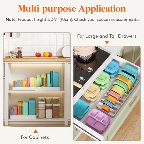 Lifewit Kitchen Cabinet Organizer for Food Contanier Lid with 9 Sections - Image 7