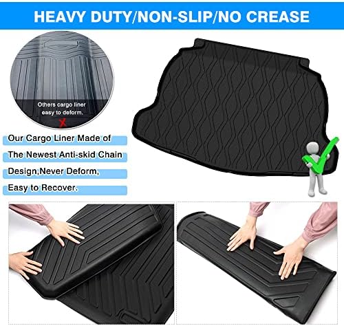 KUST Cargo Mat for Toyota Corolla Cross 2022-2025 2026 (Only Fits NO JBL Subwoofer in Cargo Area)(Not for Corolla) Rear Trunk Mat Cargo Liner All Weather Protection TPE Rubber Black - Image 6