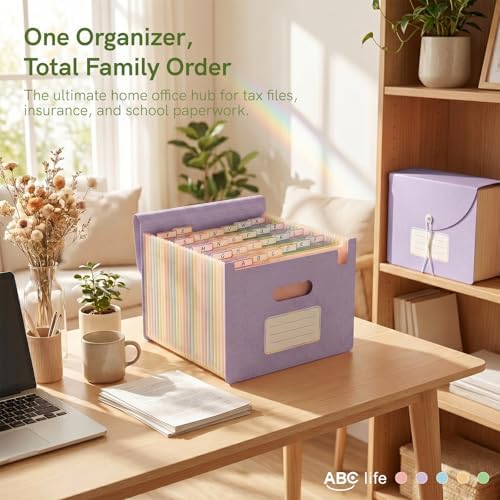 ABC life 26 Pockets Accordion File Organizer, Dusty Lavender - Image 5