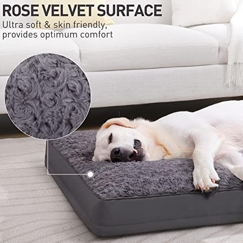 KSIIA Washable Dog Bed for Crate Waterproof for Large Dogs, 47x29 Inch,Gray - Image 2