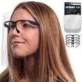 Salon World Safety Face Shields with Black Glasses Frames (Pack of 10) by TCPGlobal