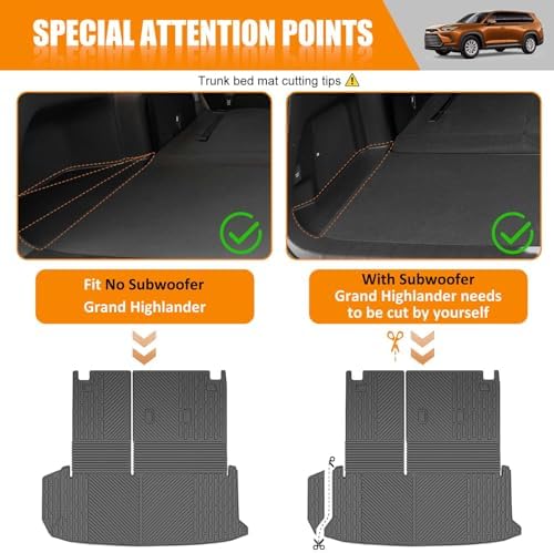 Cargo Mat Compatible with 2024 2025 Toyota Grand Highlander Cargo Liner Backrest Liner Seatback Protector for 2024 Toyota Grand Highlander Accessories(24-25 Grand Highlander) - Image 4