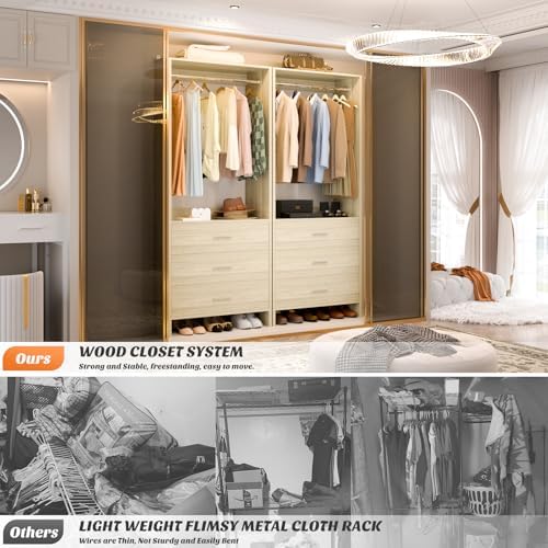 Aheaplus 1.8FT Closet System with Drawers, 21.5’’ Closet Organizer - Image 4