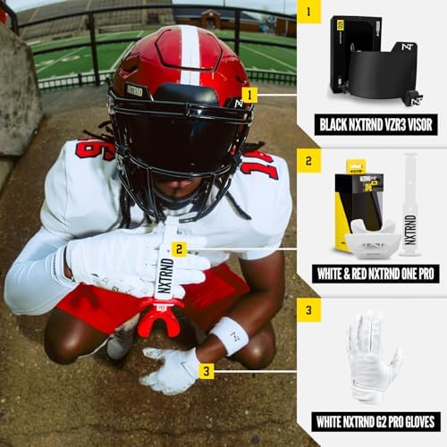 Nxtrnd One Pro Football Mouth Guard, Interchangeable Strap, Fits Adult & Youth (White) - Image 6