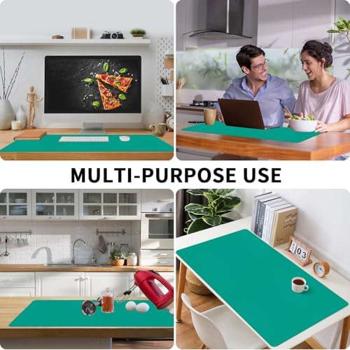 Bloss Green Desk Mat, Leather Desk Pad, Desk Matt for Desktop, Waterproof Desk Pad Mat, Computer Mat for Office Work/Home/Decor/Desk Protector/Cover(31.5 x 15.7 Inches) - Image 6