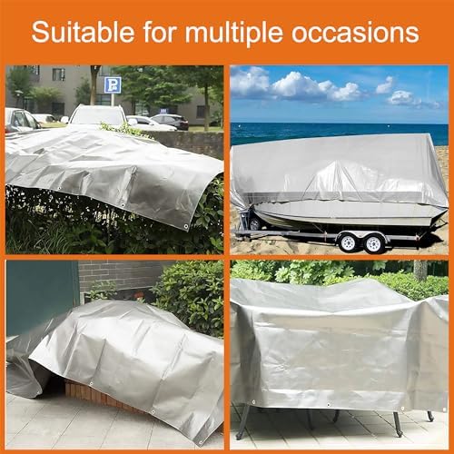 Tarps Heavy Duty Waterproof 12’ X 20’, 10 Mil Multipurpose Poly Tarp Cover, tarp Waterproof UV Resistant Tear&Fade Resistant, Outdoor Tarpaulin for Roof, Camping, Patio, Pool, Boat, Car - Image 6