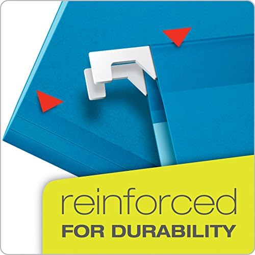 Pendaflex Reinforced Hanging File Folders, Letter Size, Blue, 1/5 Cut, 25/BX (4152 1/5 BLU) (Pack of 2) - Image 2