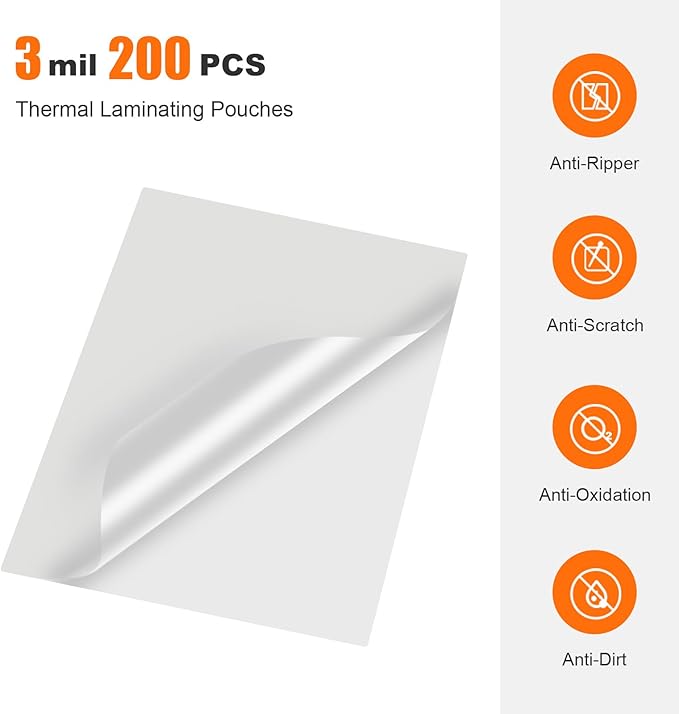Bonsaii Laminating Sheets, 9 x 11.5 inches, Letter Size, Suitable - Image 2