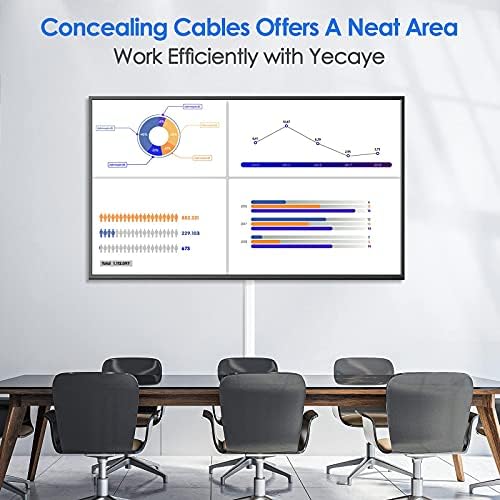 Yecaye 125In Cord Covers for Wall Mounted TV, W0.98in H0.51in, White - Image 4