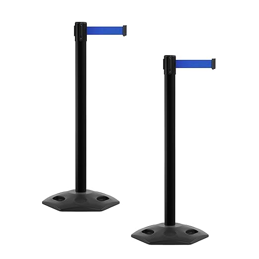 CCW Series WBB-200 Set of 2 Outdoor Safety Rubber Base Stanchion Retractable by Crowd+Control+Warehouse