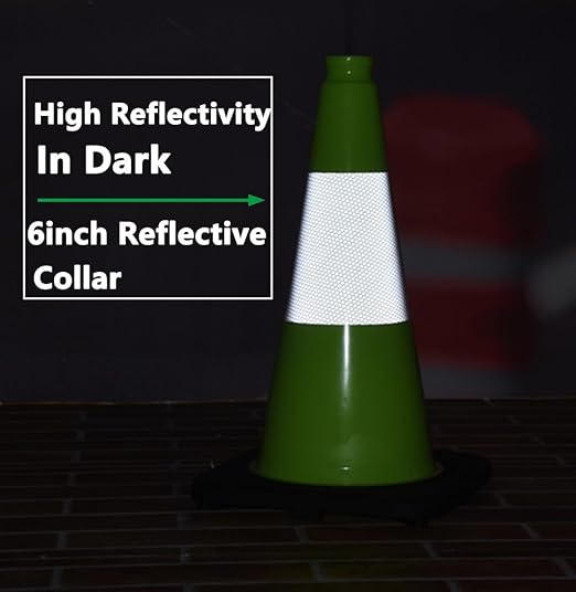 BESEA 18 Inch Fluorescent Green Traffic Cones - Image 6