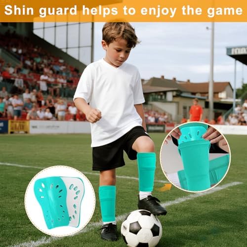 2 Pairs Shin Guards Soccer for Kids,Shin Pads Extra Lightweight Breathable Slide in Shin Guard for Football Training Match Outdoor Activities Protective Slip-in Shin Guards for Boys Girls - Image 7