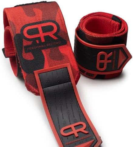 PR Personal Record Heavy Duty Premium Wrist Wraps, More Elasticity, Reinforced Stitching, Extra Wide Strap, Strong Thumb Loop, Larry Wheels Weightlifting Wraps by PRPersonalRecord