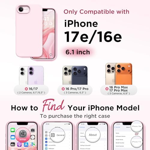 GolbinBox Magnetic for iPhone 17e/16e Case, Silicone Cover, Chalk Pink - Image 2