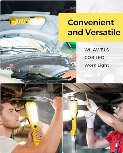 18W LED Work Light, 15FT 2000LM COB LED Light, Handheld Underhood Trouble Light with Cord 16 Gauge SJTW, Swivel Hook, for Garage, Workshop, Car Repair Scene, ETL Listed, Yellow Y03WL06 - Image 4