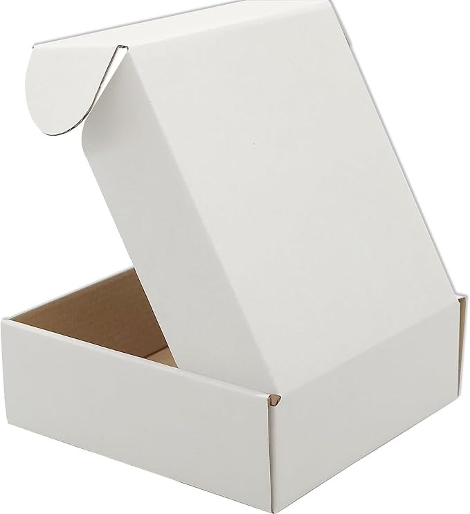Small White Shipping Boxes for Small Business Pack of 25-6x6x2 inches Cardboard - Image 4